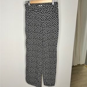 Black and White Floral Pants